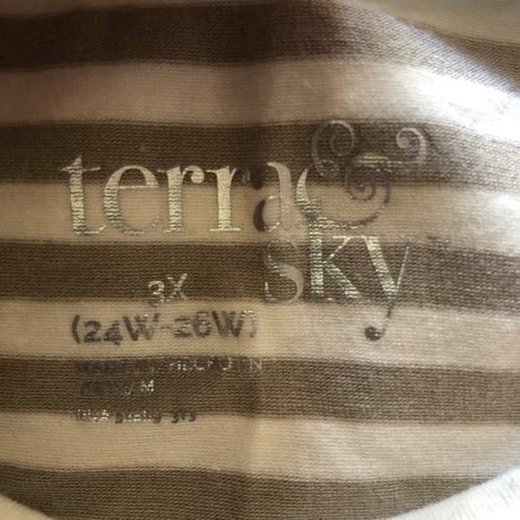 Terra Sky Set of 2 T-Shirts 3XL & 2XL Stripes Crewneck Short Sleeve Plus Size - Picture 3 of 14